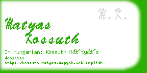 matyas kossuth business card